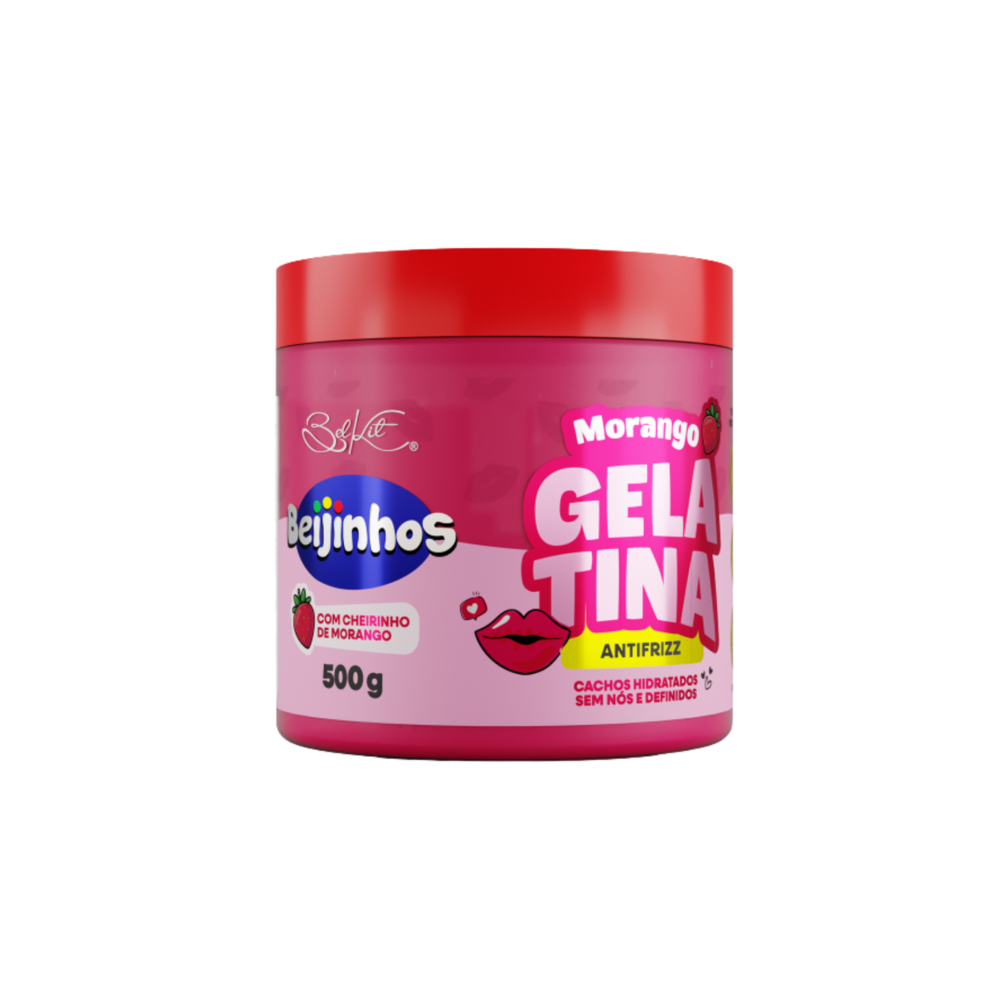 Gelatina Capilar Beijinhos Morango 500g